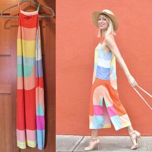 Mara Hoffman Colorblock Midi Shift Dress S